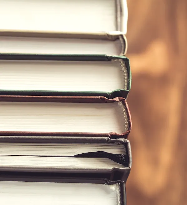 A stack of reference books